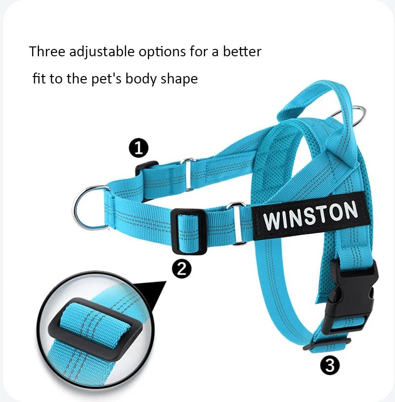 Dahlia | Dog Harness | Reflective, Adjustable & Personalized | No Chafe, Perfect Fit