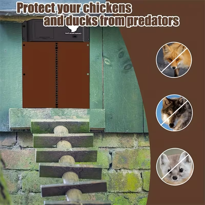 Ottavia Automatic Chicken Coop Door - Light Sensor, Weatherproof, Easy Install