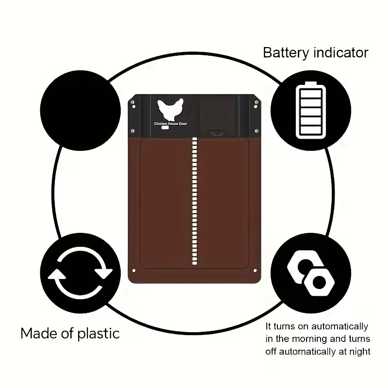 Ottavia Automatic Chicken Coop Door - Light Sensor, Weatherproof, Easy Install