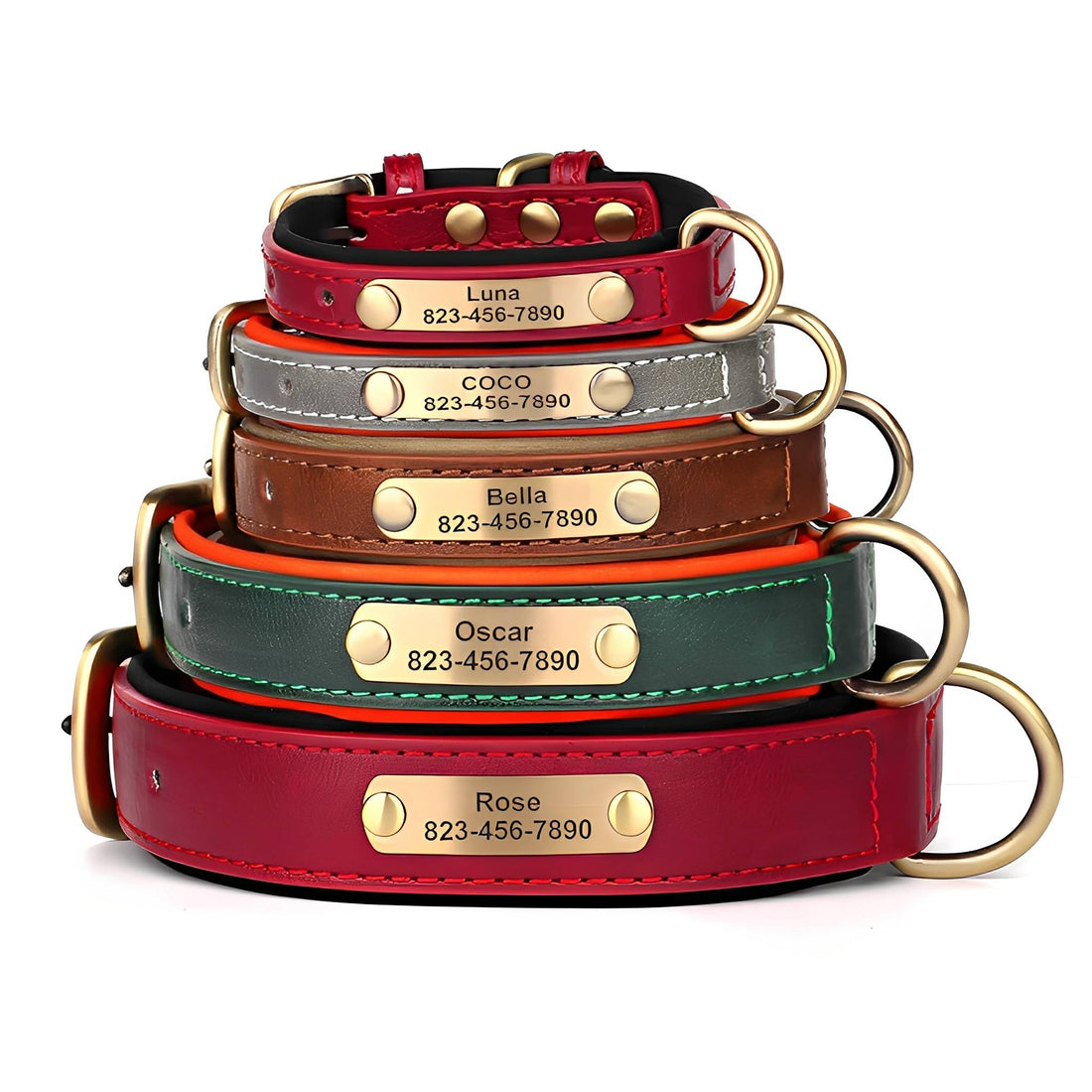 Cassia | Personalized Pet Parent Gift | Engraved Leather Dog Collar | XS to XL