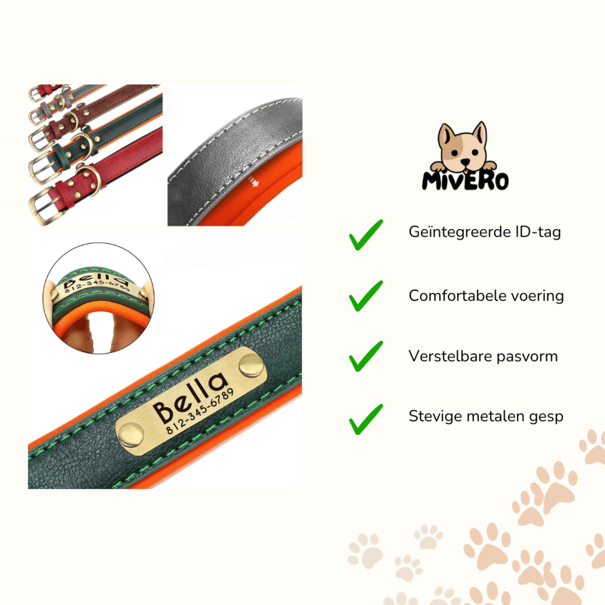Cassia | Personalized Pet Parent Gift | Engraved Leather Dog Collar | XS to XL
